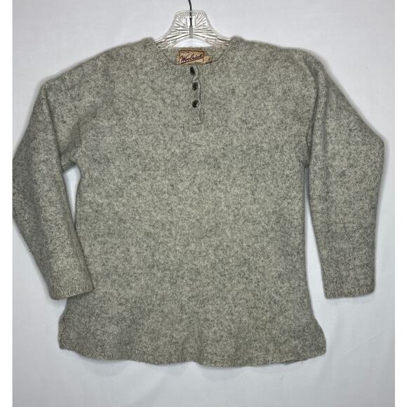 Vintage 90's Woolrich crewneck three silver button closing  gray size medium - Picture 3 of 12